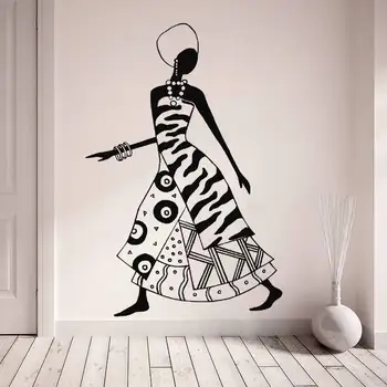 Стикер За Стена Винил Африкански Жени Дизайн на Домашен Интериор Художествена Стикер Офис Стенописи 2FZ18
