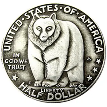 Едно незабравимо сребърно покритие копирни монети в полдоллара САЩ 1936 г. в Сан Франциско